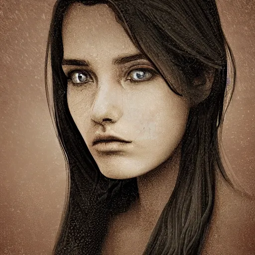 Prompt: a sad girl in a rainy afternoon. digital art. highly detailed, intricate harmony, moody lighting. focus.