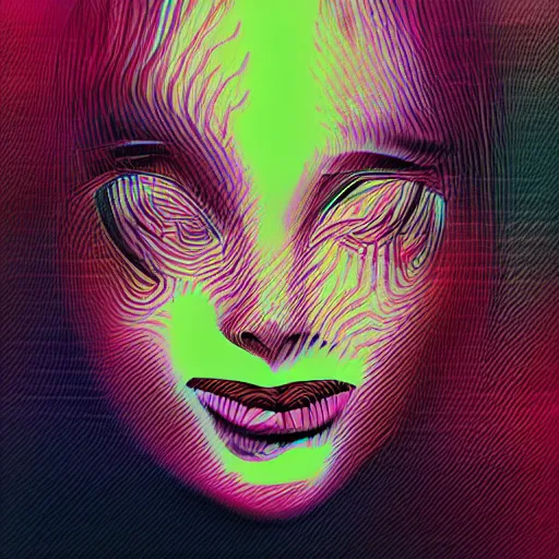 Prompt: anxiety inducing digital mixed media art