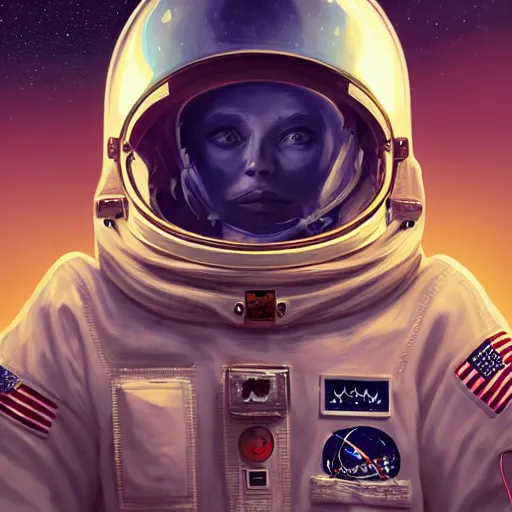 Image similar to astronaut, portrait by bagshaw tom, illustration painting, detailed illustration, hd, digital art, overdetailed art, concept art, detailed, overdetailed art, concept art, trending on artstation