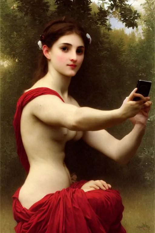 Image similar to iphone selfie by bouguereau