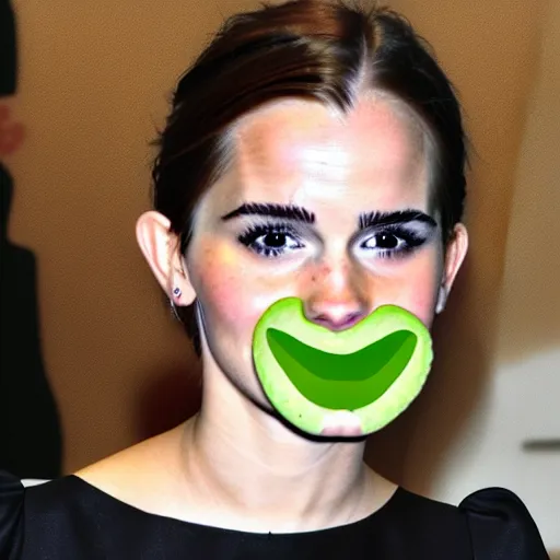 Image similar to avocado with a face of emma watson