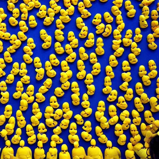 Image similar to An army of rubber ducks