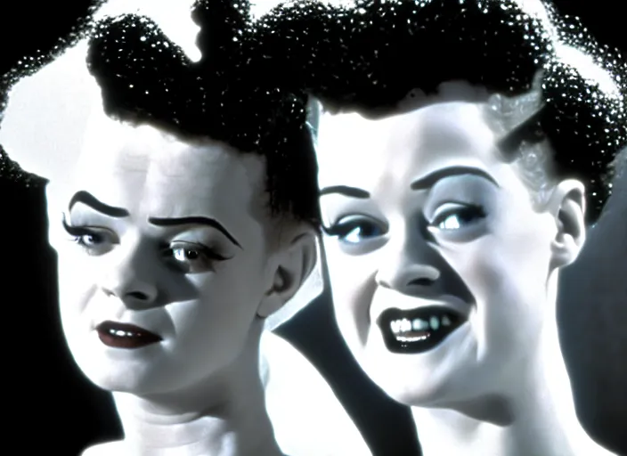 Image similar to bride of frankenstein ( 1 9 3 5 ) as a teen, still from john hughes movie sixteen candles