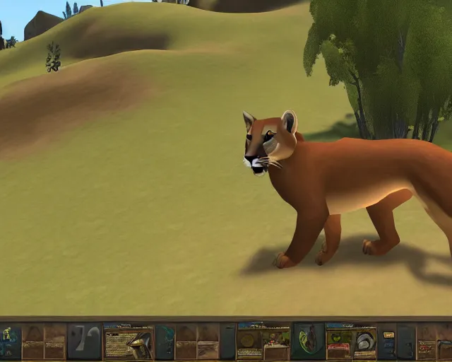 Prompt: mountain lion in runescape 2 full screen