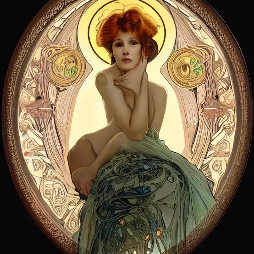 Prompt: realistic unknown alien lilith portrait in style of alphonso mucha, lalique detailed 8 k