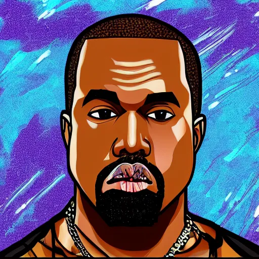 Prompt: portrait of kanye west as a jojo, jojo style, hd, anime art