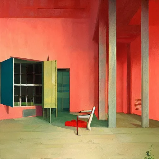 Image similar to casa de vidro, lina bo bardi, painting by atey ghailan, masterpiece