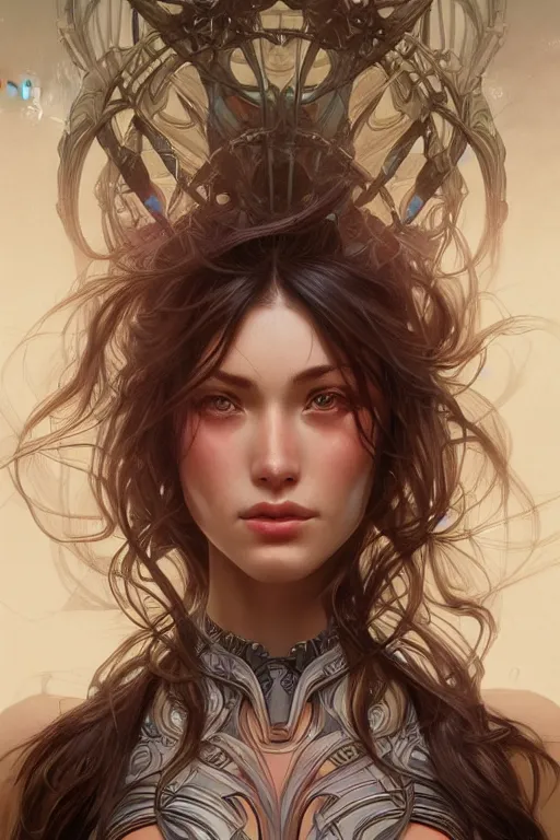 Prompt: ultra realistic illustration, he - woman, sci - fi, fantasy, intricate, elegant, highly detailed, digital painting, artstation, concept art, smooth, sharp focus, illustration, art by artgerm and alphonse mucha