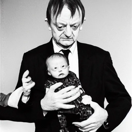 Image similar to mark e smith shaking a baby