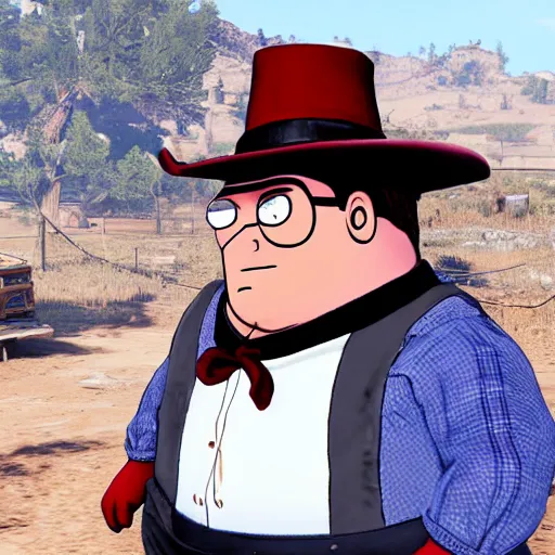 Image similar to Peter Griffin in Red Dead Redemption 2