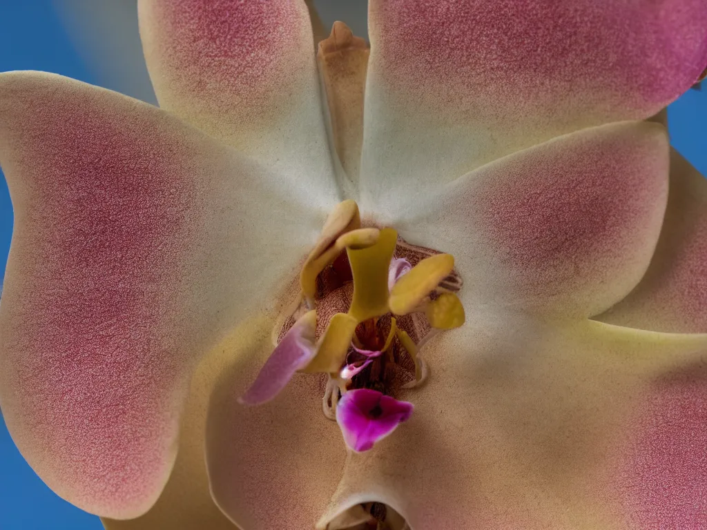 Image similar to close - up macro shot of a beautiful insect moth. orchid mantis standing. complementary color scheme. subsurface scattering, translucency, backlit, diffused, smooth. studio photography high quality highly detailed award winning photograph by national geographic, by slim aarons. ( sculpture by antonio canova )