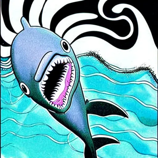 Image similar to flipper the dolphin manga by junji ito