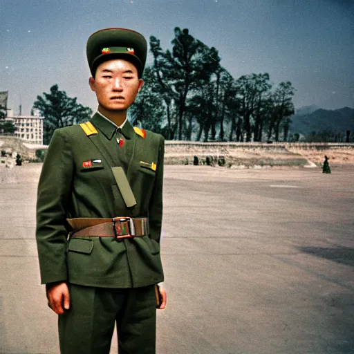 Prompt: A North Korean resistance soldier , photo bySlim Aarons, award winning, 4K