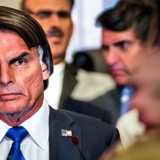 Prompt: bolsonaro as trump, close shot