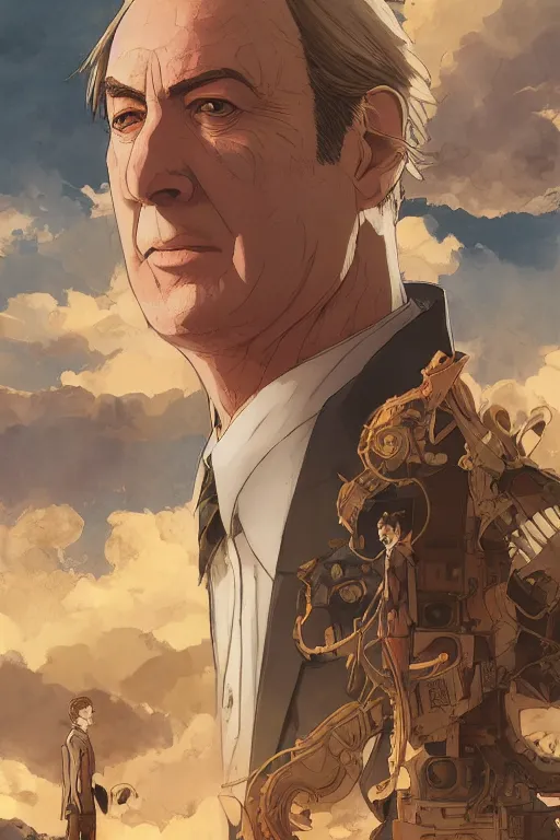 Prompt: portrait of saul goodman, high intricate details, rule of thirds, golden ratio, cinematic light, 8 k, octane render, anime style, graphic novel by fiona staples and dustin nguyen, art by beaststars and orange, peter elson, alan bean, studio ghibli, makoto shinkai