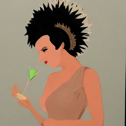 Image similar to hedgehog lady in the style of michael carson