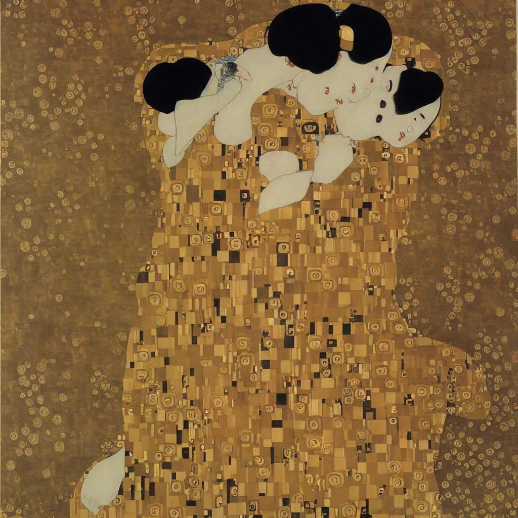 Prompt: Japanese art in the style of Gustav Klimt