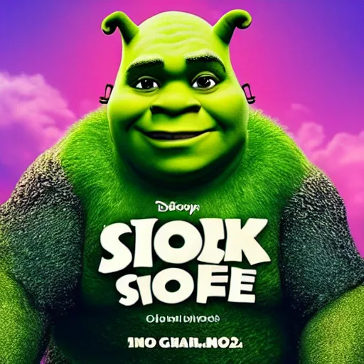 Image similar to a movie poster with ariana grande as shrek, coming out 2 0 2 4