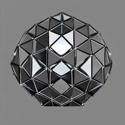 Prompt: legendary chrome mirror dodecahedron, etherial prismatic glass dodecahedron, modern, ultra realistic, 4 k concept art, high detail