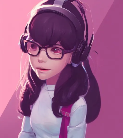 Prompt: beautiful little girl character inspired by 9 0's fashion and by madeline from celeste, art by rossdraws, wlop, ilya kuvshinov, artgem lau, sakimichan and makoto shinkai, concept art, headphones, anatomically correct, extremely coherent, realistic, hd