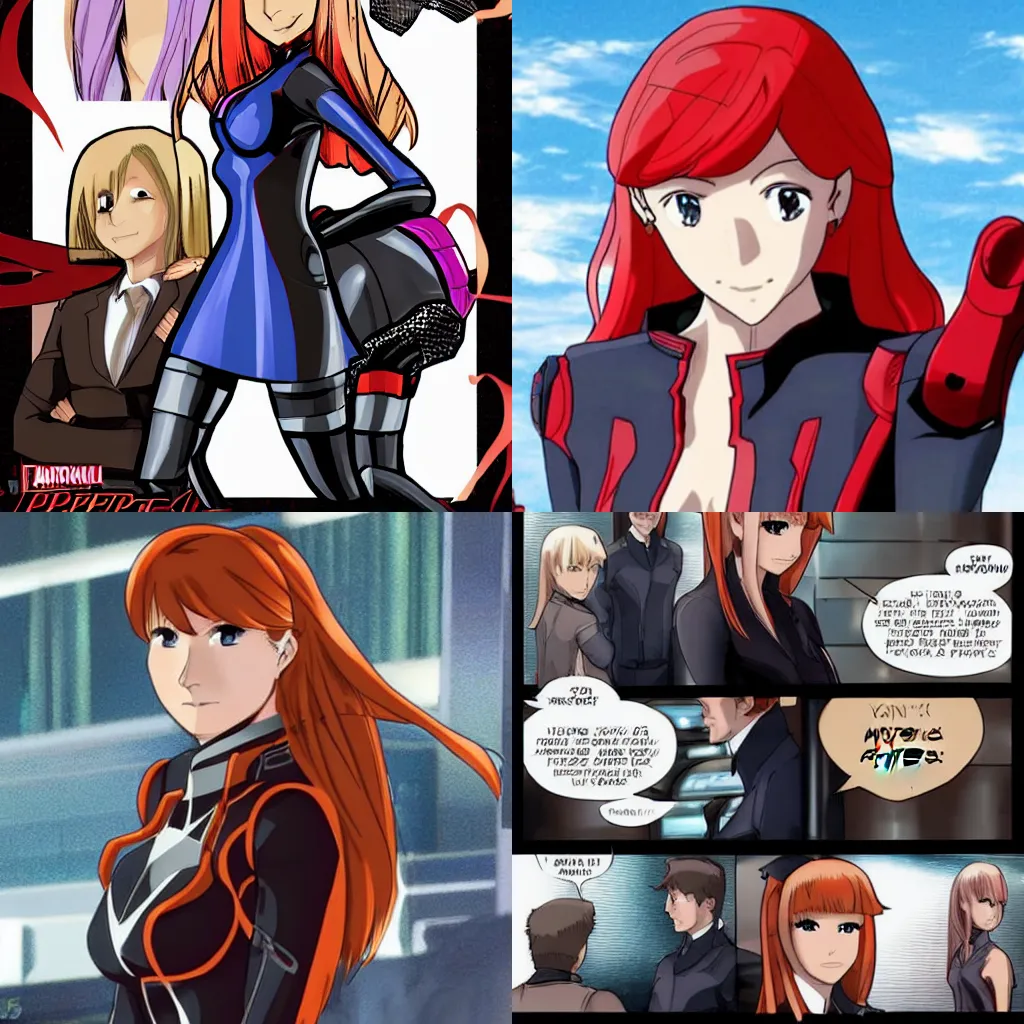 Prompt: Pepper Potts is an anime waifu