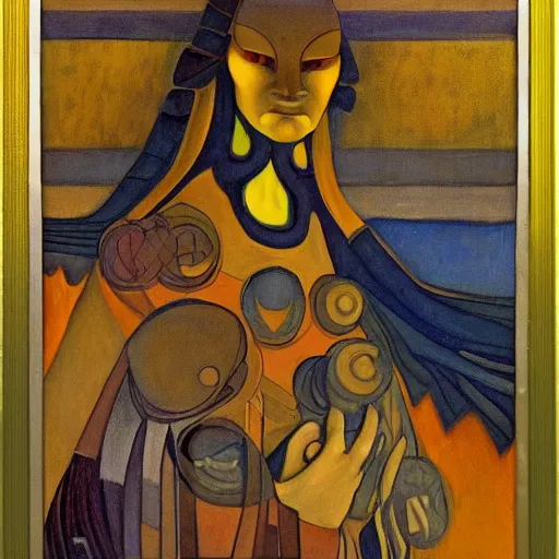 Image similar to the shaman of the subway, an art deco painting by leo and diane dillon and annie swynnerton and diego rivera and nicholas roerich, dramatic lighting, god rays, smooth, sharp focus, highly detailed