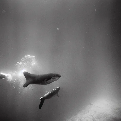 Image similar to Underwater concerto with whales by Trent Parke, clean, detailed, Magnum photos