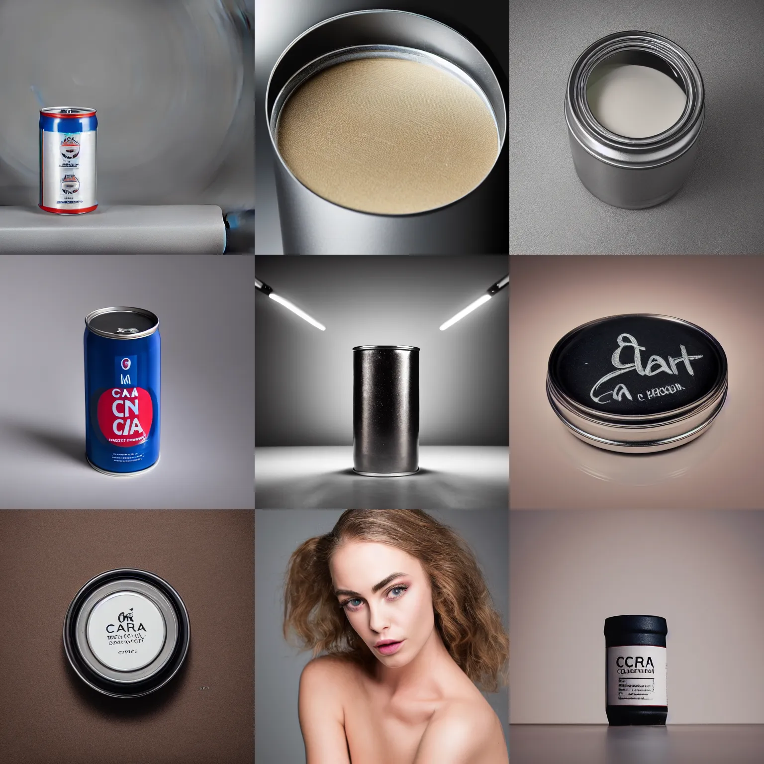 Prompt: can of cara from colruyt, product shoot, studio lighting, iso 2 0 0