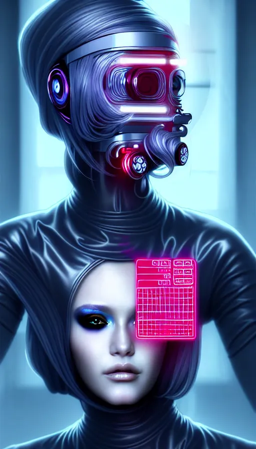 Image similar to face mask on beautiful woman face, cyberpunk art by kuno veeber, cgsociety, computer art, ultra detailed, futuristic, anime aesthetic