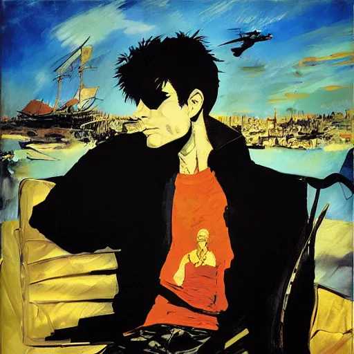 Image similar to portrait of corto maltese dreaming about valparaiso, by dave mckean and yoji shinkawa, oil on canvas