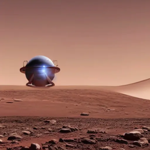 Prompt: SpaceX Starship landing on Mars, photorealistic, 4k, beautiful composition, award-winning photograph, masterpiece