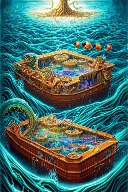 Image similar to a photorealistic painting of an isometric nightmare on the water horror by johfra bosschart, lisa frank, dark fantasy art, high detail, trending on artstation