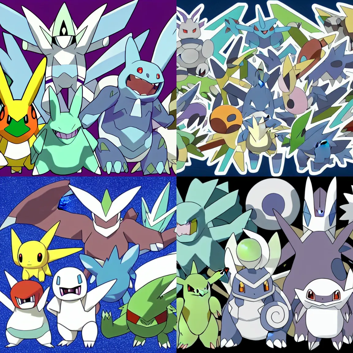 official art of a diverse crowd of Rock-type Pokémon