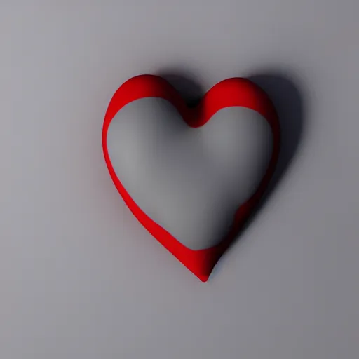 Image similar to 3d render of a badly formed red putty heart shape in the middle of a gray sheet of paper