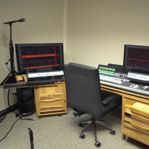 Image similar to 8bit recording studio.