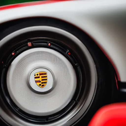 Image similar to close up photo of a porsche 9 1 1 9 6 4 carrera 2, cinematic, shallow dof, 3 5 mm, 4 k, macro