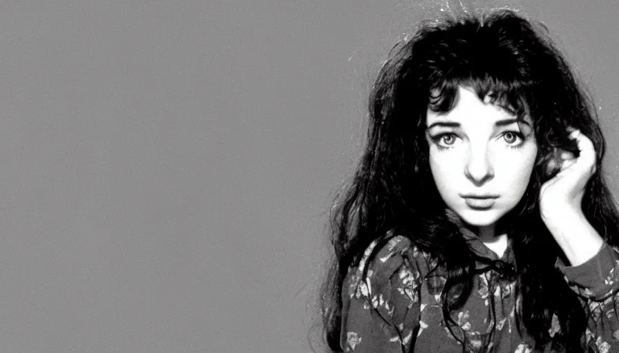 Prompt: young kate bush in stranger things, 1980s, rule of thirds