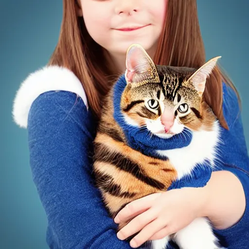 Prompt: girl holding a cat in pixer and disney style