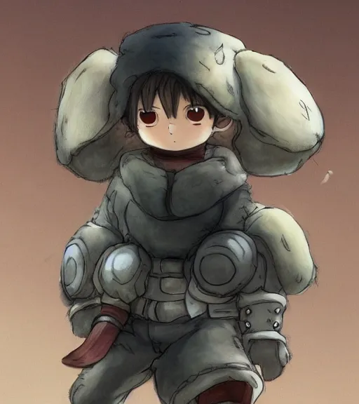 Image similar to attractive little boy wearing an cyborg bear suit, artwork in kentaro miura and made in abyss, inspired in inazuma eleven, smooth, beautiful lightness, anatomically correct, trending on pixiv, perfect composition