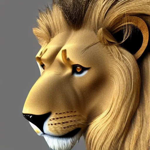 Prompt: a 3 d render of a lion