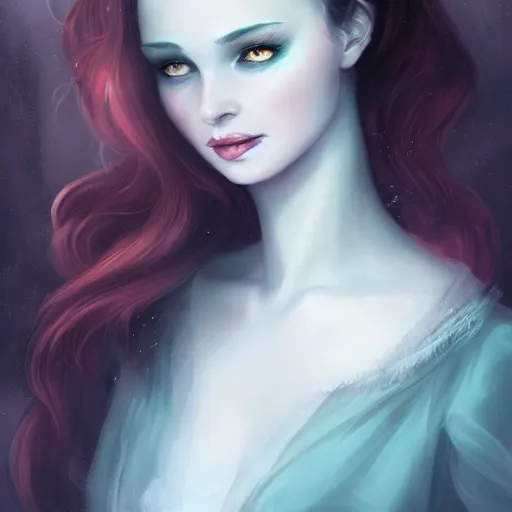 Prompt: portrait of a vampire inspired byCharlie bowater,Anna Dittmann