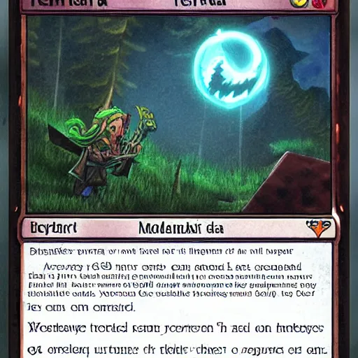 Image similar to terraria as a magic the gathering card, realistic,