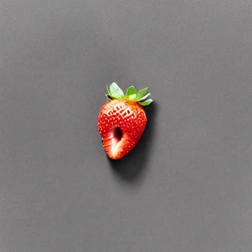 Prompt: a strawberry in the shape of a kitten