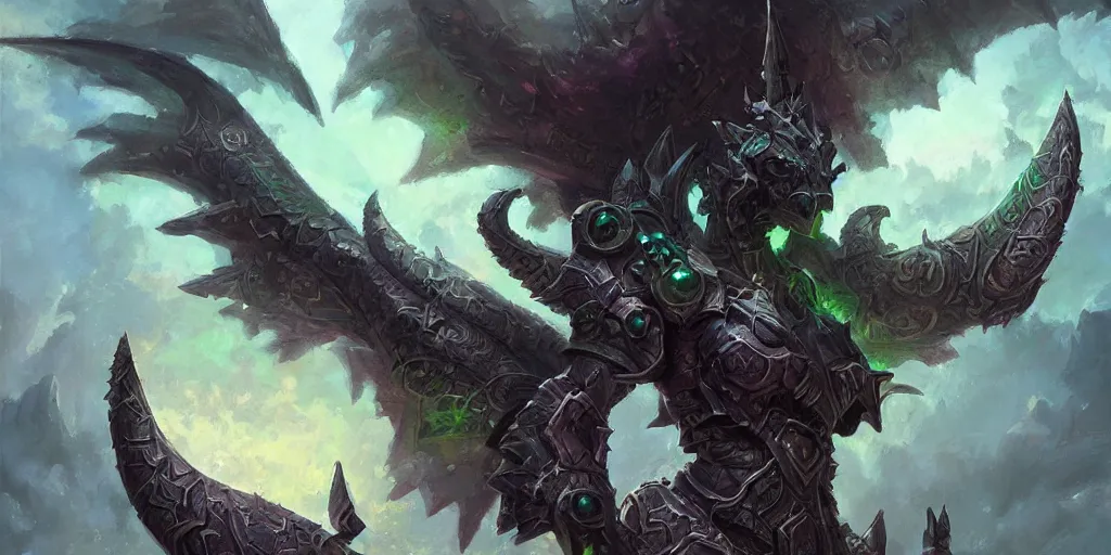 Image similar to closed up oil painting of ysera from world of warcraft by greg rutkowski