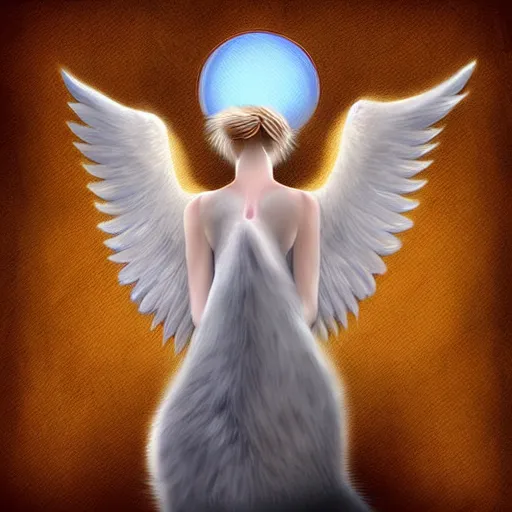 Prompt: cat with angel wings, digital art, trending