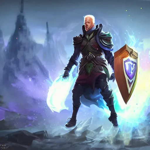 Prompt: biden as league of legends hero, videogame, concept art