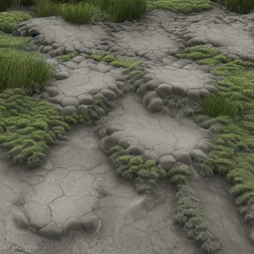 Prompt: megascan terrain porcelain, Unreal ENGINE 9, photorealistic