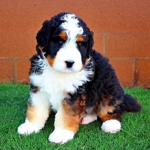 Image similar to bernedoodle puppy