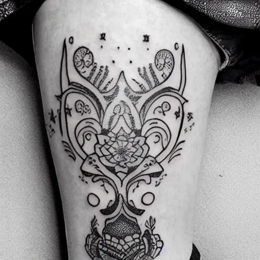 Image similar to tattoo design, stencil, tattoo stencil, traditional, a world famous tattoo