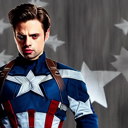 Image similar to sebastian stan as captain america